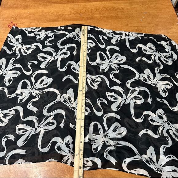 Talbots Infinity Scarf Black White Bow design ultra feminine versatile layer - Picture 6 of 8